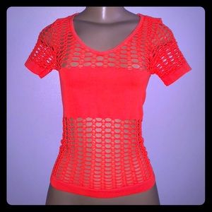 Orange Netted T-shirt